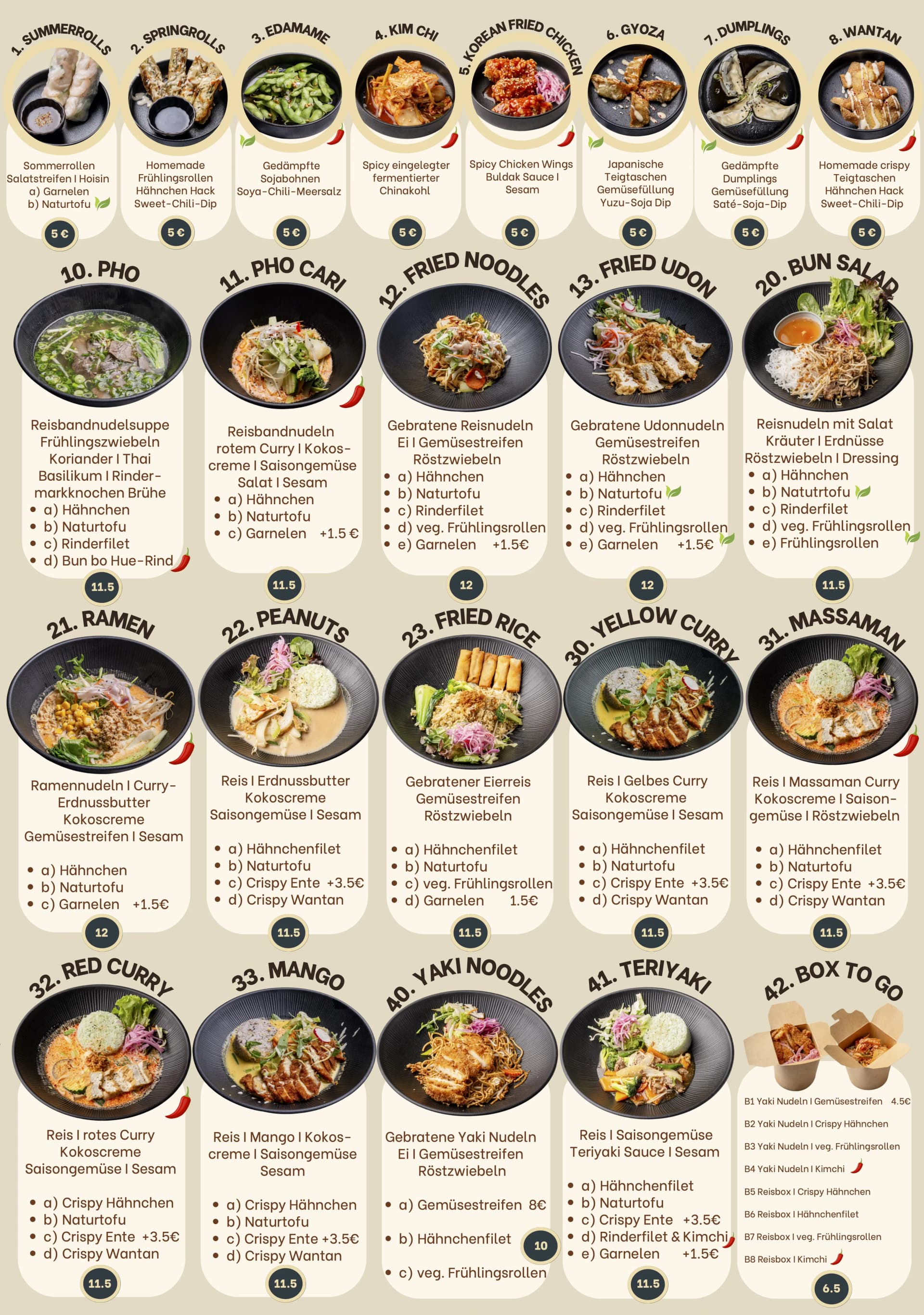 Kichi Food Menu